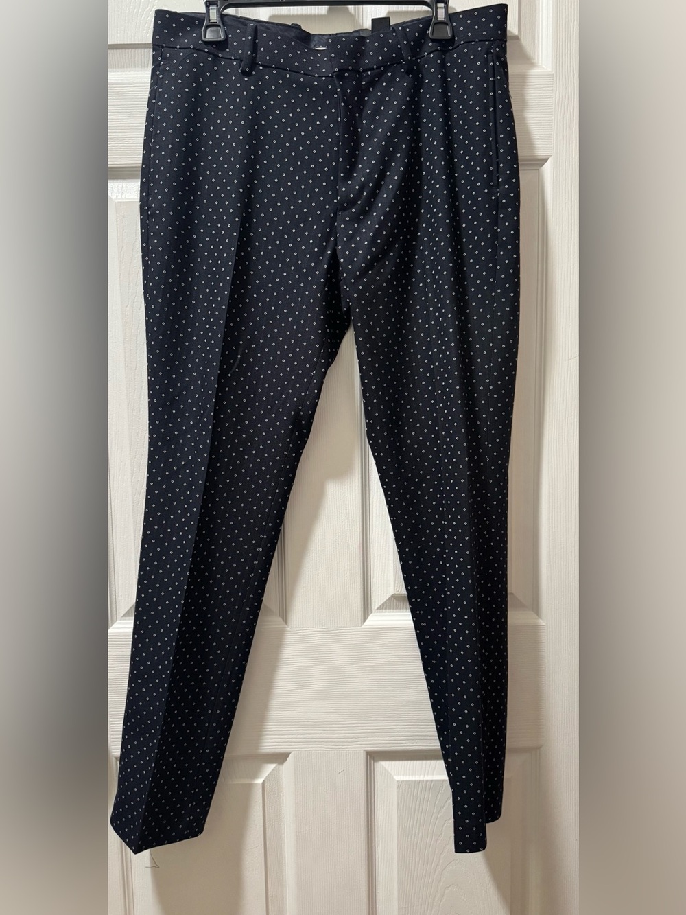 H&M Black Pocket Square with White Micro-Dot Pattern